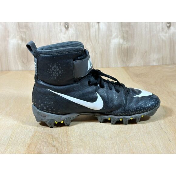 Nike Force Savage Shark Football Cleats Black White Nike Symbol Size 8.5 Mens - Picture 4 of 9
